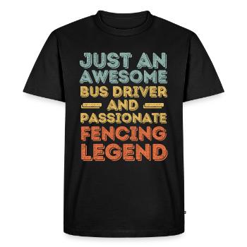 Conducteur de bus escrime rétro - T-shirt Premium bio Homme - noir - Devant - Nico (187cm)