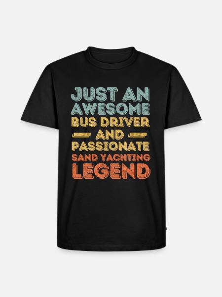 Bus drivers sand yachting retro - Men's Premium Organic T-Shirt - black