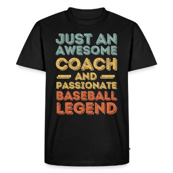 Coach Baseball retro - Men's Premium Organic T-Shirt - black - Front - Nico (187cm)