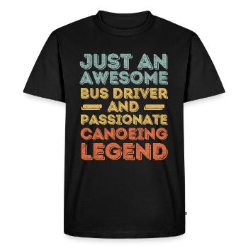 Chauffeur de bus Canoë conduite rétro - T-shirt Premium bio Homme - noir - Devant - Nico (187cm)