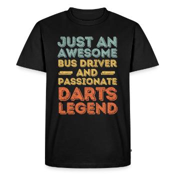 Chauffeur de bus Darts rétro - T-shirt Premium bio Homme - noir - Devant - Nico (187cm)