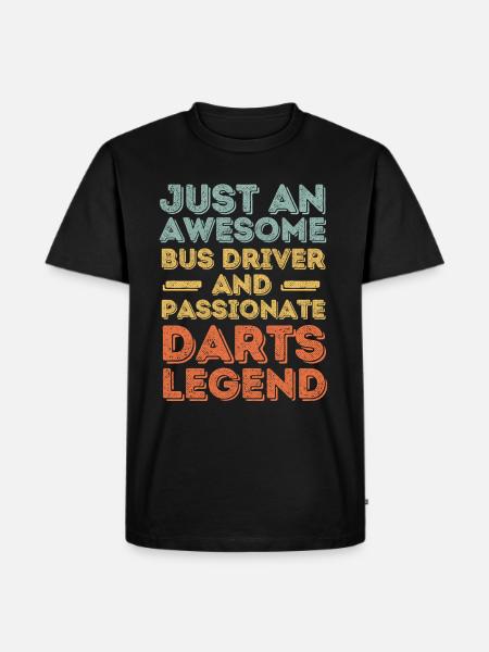 Bus driver Darts retro - Men's Premium Organic T-Shirt - black