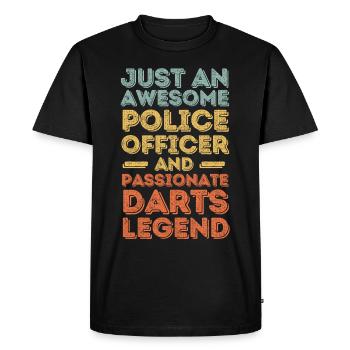 Policier Darts rétro - T-shirt Premium bio Homme - noir - Devant - Nico (187cm)