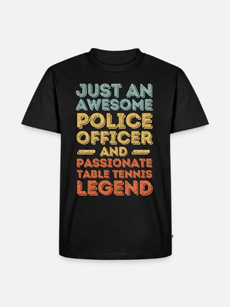 Policeman table tennis retro - Men's Premium Organic T-Shirt - black