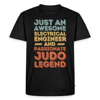 Electrical Engineer Judo retro - Men's Premium Organic T-Shirt - black - Front - Nico (187cm)
