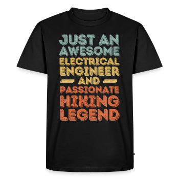 Electrical Engineer Hiking retro - Men's Premium Organic T-Shirt - black - Front - Nico (187cm)
