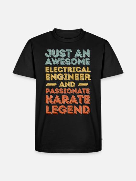 Electrical Engineer Karate retro - Men's Premium Organic T-Shirt - black