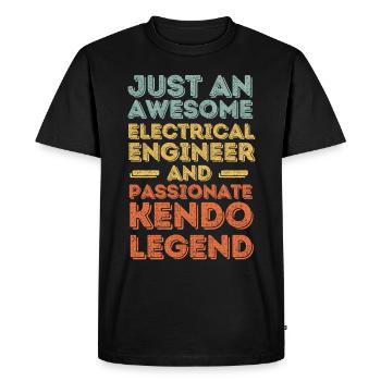 Electrical Engineer Kendo retro - Men's Premium Organic T-Shirt - black - Front - Nico (187cm)