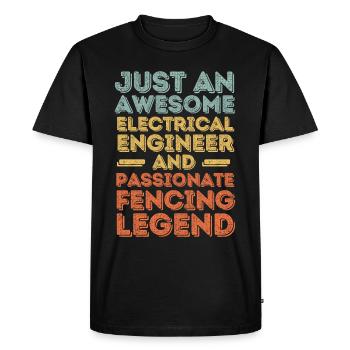 Electrical engineer fencing retro - Men's Premium Organic T-Shirt - black - Front - Nico (187cm)