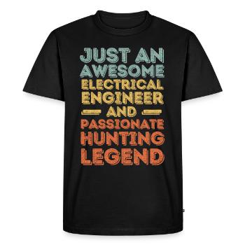 Electrical engineer chasing retro - Men's Premium Organic T-Shirt - black - Front - Nico (187cm)