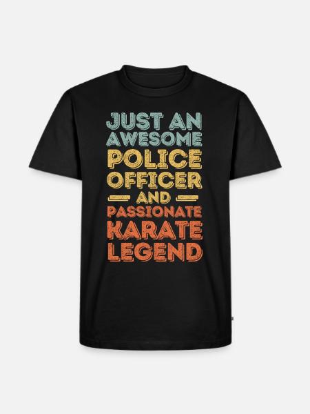 Policeman Karate retro - Men's Premium Organic T-Shirt - black