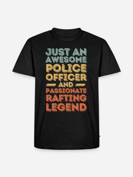 Policeman rafting retro - Men's Premium Organic T-Shirt - black