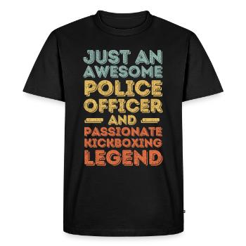 Policeman kickboxing retro - Men's Premium Organic T-Shirt - black - Front - Nico (187cm)
