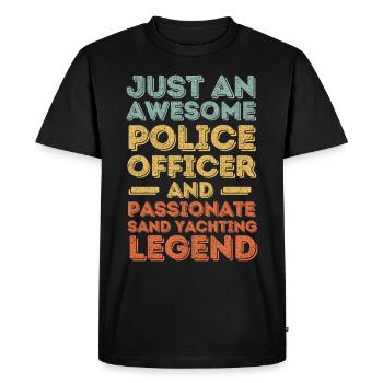 Policeman sand sailing retro - Men's Premium Organic T-Shirt - black - Front - Nico (187cm)