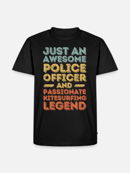 Policeman Kitesurfing retro - Men's Premium Organic T-Shirt - black