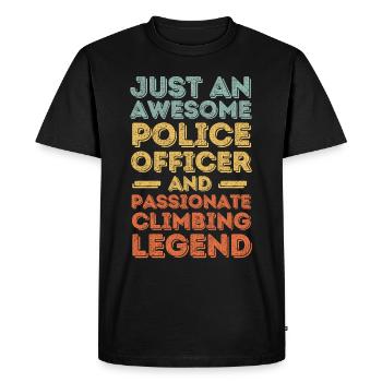 Policeman climbing retro - Men's Premium Organic T-Shirt - black - Front - Nico (187cm)