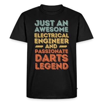 Electrical Engineer Darts retro - Men's Premium Organic T-Shirt - black - Front - Nico (187cm)