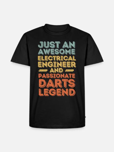 Electrical Engineer Darts retro - Men's Premium Organic T-Shirt - black