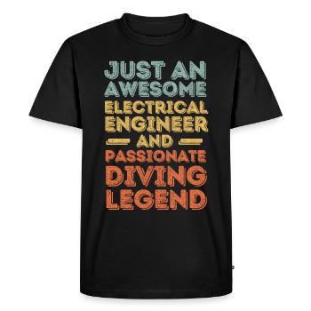 Electrical Engineer Diving retro - Men's Premium Organic T-Shirt - black - Front - Nico (187cm)