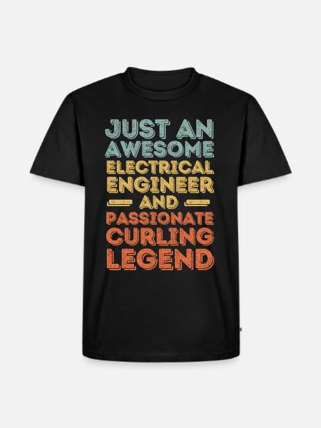 Electrical Engineer Curling retro - Men's Premium Organic T-Shirt - black