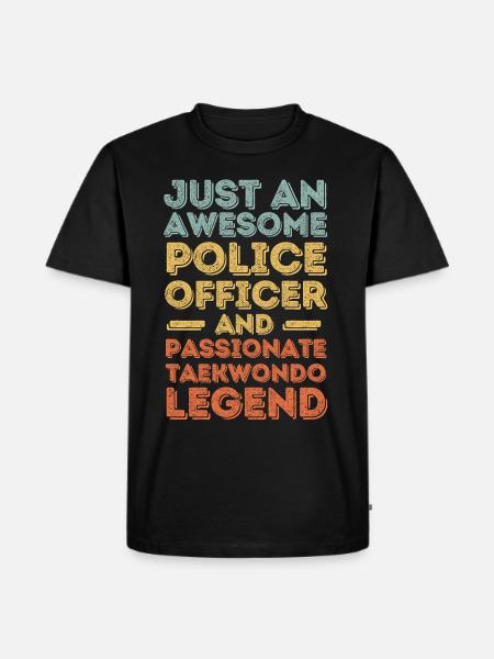 Policeman Taekwondo retro - Men's Premium Organic T-Shirt - black