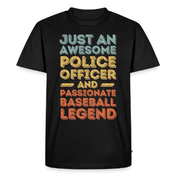 Policeman baseball retro - Men's Premium Organic T-Shirt - black - Front - Nico (187cm)
