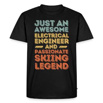 Electrical engineer ski retro - Men's Premium Organic T-Shirt - black - Front - Nico (187cm)