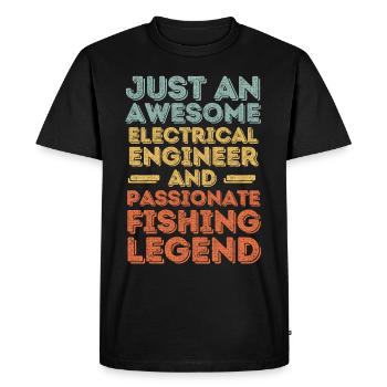Electrical engineer fishing retro - Men's Premium Organic T-Shirt - black - Front - Nico (187cm)