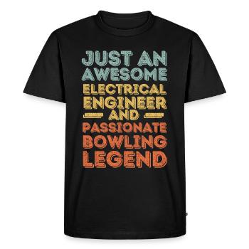 Electrical Engineer Bowling retro - Men's Premium Organic T-Shirt - black - Front - Nico (187cm)