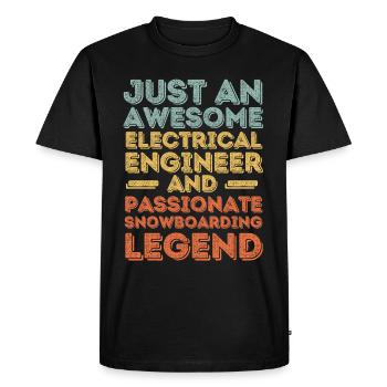 Electrical engineer snowboard retro - Men's Premium Organic T-Shirt - black - Front - Nico (187cm)