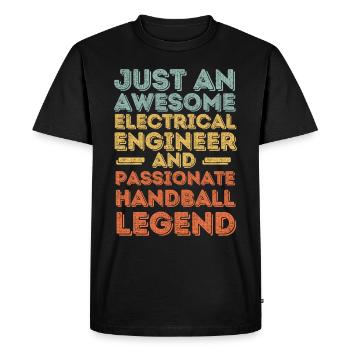Electrical engineer handball retro - Men's Premium Organic T-Shirt - black - Front - Nico (187cm)