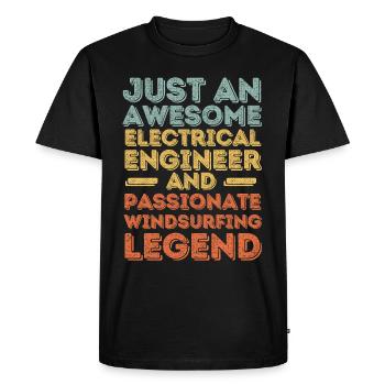 Electrical engineer windsurfing retro - Men's Premium Organic T-Shirt - black - Front - Nico (187cm)