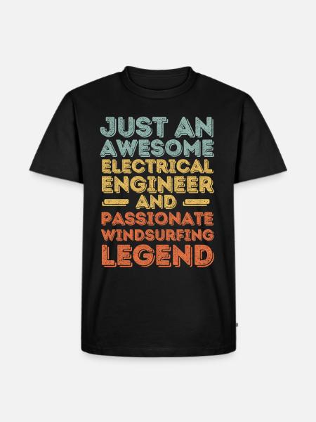 Electrical engineer windsurfing retro - Men's Premium Organic T-Shirt - black