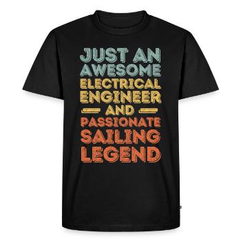 Electrical engineer sailing retro - Men's Premium Organic T-Shirt - black - Front - Nico (187cm)