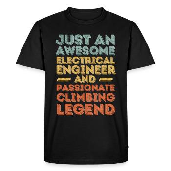 Electrical Engineer Climbing retro - Men's Premium Organic T-Shirt - black - Front - Nico (187cm)