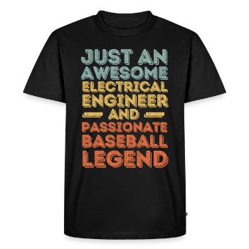 Electrical engineer baseball retro - Men's Premium Organic T-Shirt - black - Front - Nico (187cm)