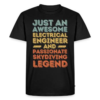Electrical Engineer Skydiving retro - Men's Premium Organic T-Shirt - black - Front - Nico (187cm)