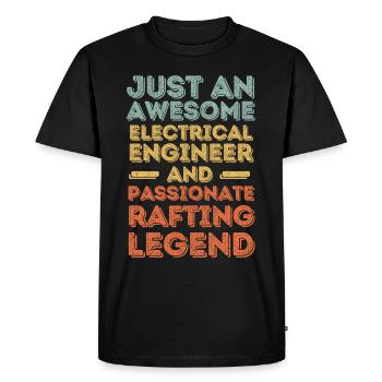 Electrical Engineer Rafting retro - Men's Premium Organic T-Shirt - black - Front - Nico (187cm)