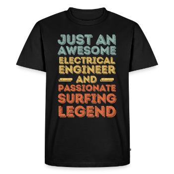 Electrical Engineer Surfing retro - Men's Premium Organic T-Shirt - black - Front - Nico (187cm)