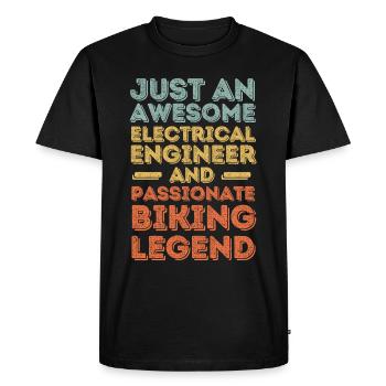 Electrical engineer cycling retro - Men's Premium Organic T-Shirt - black - Front - Nico (187cm)