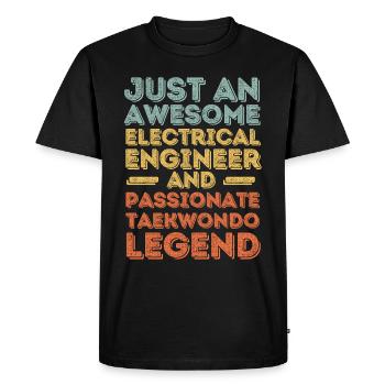 Electrical engineer Taekwondo retro - Men's Premium Organic T-Shirt - black - Front - Nico (187cm)