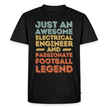 Electrical engineer football retro - Men's Premium Organic T-Shirt - black - Front - Nico (187cm)