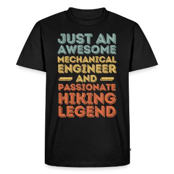 Ingénieur Mécanique Randonnée rétro - T-shirt Premium bio Homme - noir - Devant - Nico (187cm)