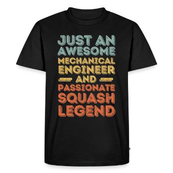 Ingénieur Mécanique Squash rétro - T-shirt Premium bio Homme - noir - Devant - Nico (187cm)
