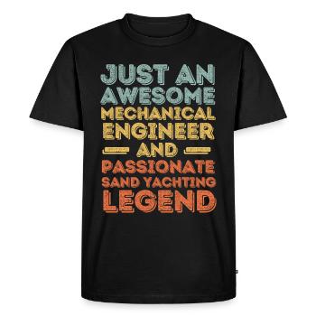 Ingénieur mécanicien voile rétro - T-shirt Premium bio Homme - noir - Devant - Nico (187cm)