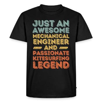 Ingénieur Mécanique Kitesurf rétro - T-shirt Premium bio Homme - noir - Devant - Nico (187cm)