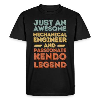 Ingénieur mécanicien Kendo rétro - T-shirt Premium bio Homme - noir - Devant - Nico (187cm)