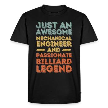 Ingénieur Mécanique Billard rétro - T-shirt Premium bio Homme - noir - Devant - Nico (187cm)