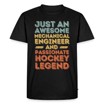 Ingénieur mécanicien Hockey rétro - T-shirt Premium bio Homme - noir - Devant - Nico (187cm)