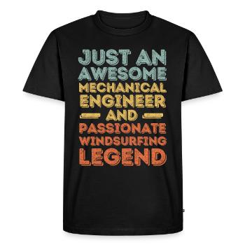 Ingénieur Mécanique Planche à voile rétro - T-shirt Premium bio Homme - noir - Devant - Nico (187cm)